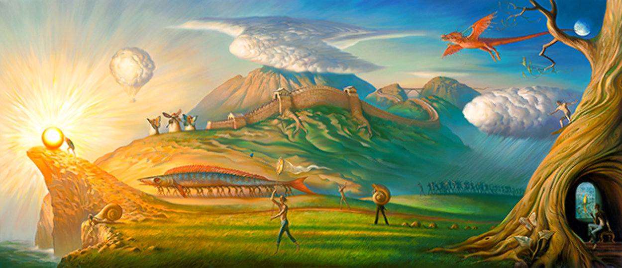 Human Way 2018 Embellished 112 Inches - Mural Size Limited Edition Print by Vladimir Kush