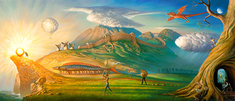 Human Way 2018 Embellished 112 Inches - Mural Size Limited Edition Print - Vladimir Kush
