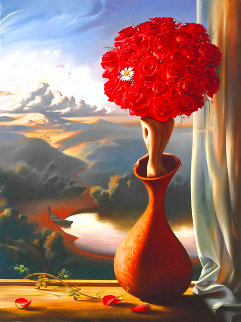 Rose Awaiting 2002 Limited Edition Print - Vladimir Kush Rose Awaiting 2002 Limited Edition Print - Vladimir Kush
