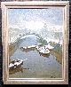 Yauza River 1988 35x28 Moscow, Russia Original Painting by Vladimir Kush - 1