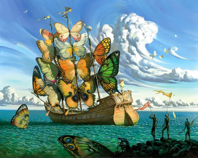 Departure of the Winged Ship 2003 - Huge Limited Edition Print by Vladimir Kush