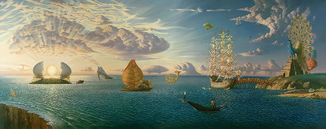 Mythology of the Oceans and Heavens - with Remarque Mural Size 37x80 Limited Edition Print - Vladimir Kush