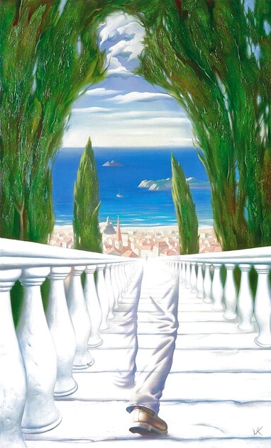 Descent to the Mediterranean - Huge 48x38 Limited Edition Print by Vladimir Kush