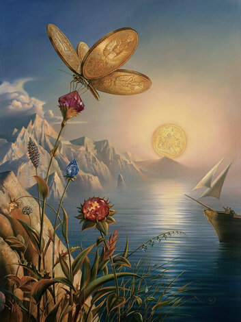 Treasure Island - Signed Twice - Giclee on Canvas Limited Edition Print - Vladimir Kush