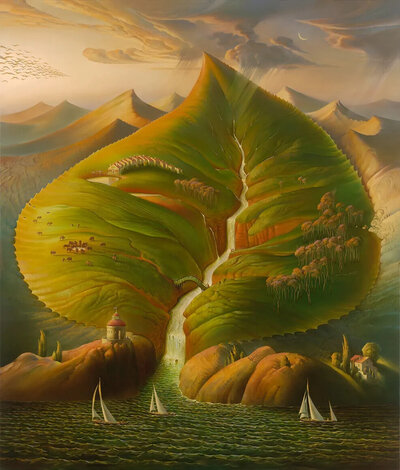 Ocean Sprouts - Framed Giclee on Canvas - Huge Limited Edition Print - Vladimir Kush