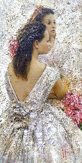 Two Sisters 2013 48x24 Original Painting - Vladimir Mukhin