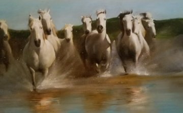 Wild Horses 2002 30x50 Original Painting - Vladimir Mukhin Wild Horses 2002 30x50 Original Painting - Vladimir Mukhin