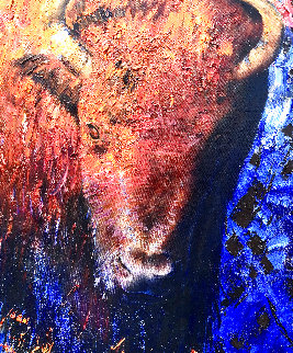 Buffalo At Sunset 2008 66x39 Super Huge Original Painting - Vladimir Mukhin Buffalo At Sunset 2008 66x39 Super Huge Original Painting - Vladimir Mukhin