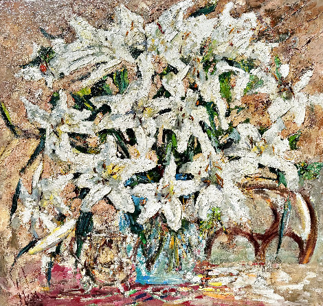 Lillies 2009 32x34 - Painting Original Painting - Vladimir Mukhin
