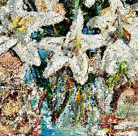 Lillies 2011 32x34 Original Painting by Vladimir Mukhin - 3