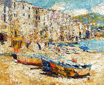 Sicily, Cefalu 2016 38x46 Huge - Italy Original Painting - Vladimir Mukhin