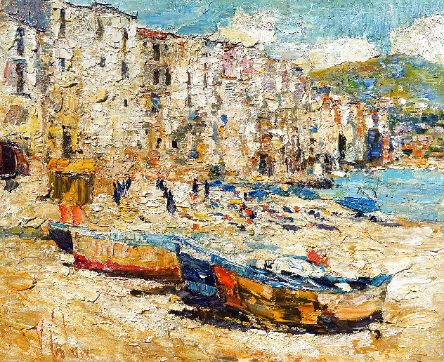 Sicily: Cefalu 2016 38x46 - Huge - Italy Original Painting by Vladimir Mukhin