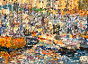 Cannes: Boats 2016 34x70-  Huge Mural Size Painting - France Original Painting by Vladimir Mukhin - 1