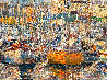 Cannes: Boats 2016 34x70-  Huge Mural Size Painting - France Original Painting by Vladimir Mukhin - 3