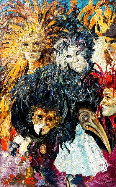 Masquerade 2019 55x35 - Huge Original Painting by Vladimir Mukhin