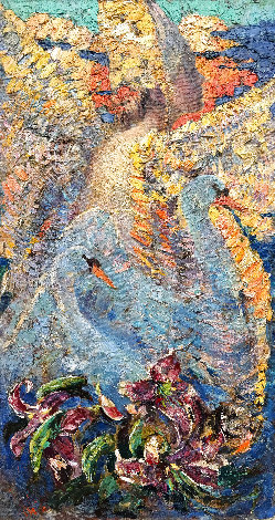 Swan Song 2016 60x32 - Huge Original Painting - Vladimir Mukhin