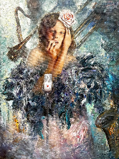 Jazz Singer 2014 48x36 Original Painting - Vladimir Mukhin