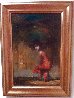 Sad Clown Sitting on the Drum 1997 18x13 Original Painting by Vachagan Narazyan - 2