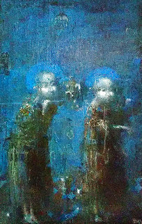 Shrine 1997 18x14 Original Painting - Vachagan Narazyan Shrine 1997 18x14 Original Painting - Vachagan Narazyan
