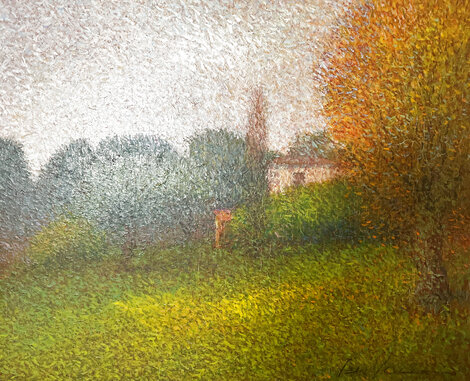 Tourettes Sur Luy 30x35 - Oil on Canvas Original Painting - Jean Vollet