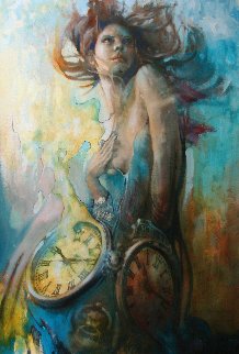 Time Whisperer 2017 48x34 Super Huge Original Painting - Voytek Time Whisperer 2017 48x34 Super Huge Original Painting - Voytek