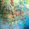 Out of Florence Under Yellow Umbrella 2018 48x48 Huge Original Painting by  Voytek - 0