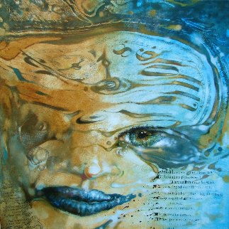 Hidden Behind the Mask 2017 40x40 Huge Original Painting - Voytek Hidden Behind the Mask 2017 40x40 Huge Original Painting - Voytek