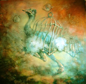 Freedom Runner 2020 48x48 Super Huge Original Painting - Voytek Freedom Runner 2020 48x48 Super Huge Original Painting - Voytek