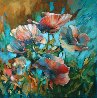 Marta's Garden - Blue Morning 2019 30x30 Original Painting by  Voytek - 1