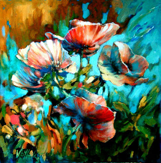 Marta\'s Garden - Blue Morning 2019 30x30 Original Painting - Voytek Marta\'s Garden - Blue Morning 2019 30x30 Original Painting - Voytek