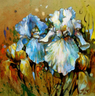 Marta's Garden - Iris Story 2019 36x36 Original Painting -  Voytek