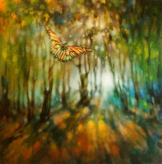 Blue Morning 2020 40x40 Huge Original Painting - Voytek Blue Morning 2020 40x40 Huge Original Painting - Voytek