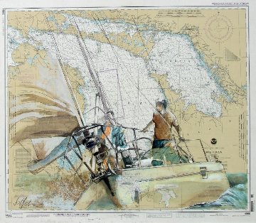 Ahead 2012 44x38 Lake Michigan Original Painting - Voytek Ahead 2012 44x38 Lake Michigan Original Painting - Voytek