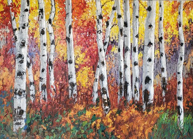 Autumn Jewel IV 48x60 Huge Original Painting by Jennifer Vranes