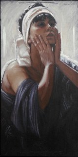 Portrait of a Woman 2007 39x19 Original Painting - Nico Vrielink Portrait of a Woman 2007 39x19 Original Painting - Nico Vrielink
