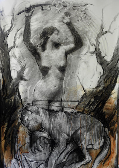 Fair Lady And the Great Dane Drawing 2018 59x39 Drawing by Nico Vrielink Fair Lady And the Great Dane Drawing 2018 59x39 Drawing by Nico Vrielink