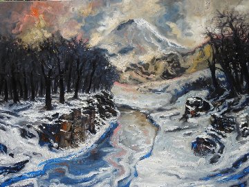 Snow in the Mountains 2016 59x78 Super Huge Original Painting - Nico Vrielink Snow in the Mountains 2016 59x78 Super Huge Original Painting - Nico Vrielink