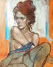Seated Asian Woman 2025 - 39x16 Oil on Canvas Original Painting by Nico Vrielink - 1 Seated Asian Woman 2025 - 39x16 Oil on Canvas Original Painting by Nico Vrielink - 1