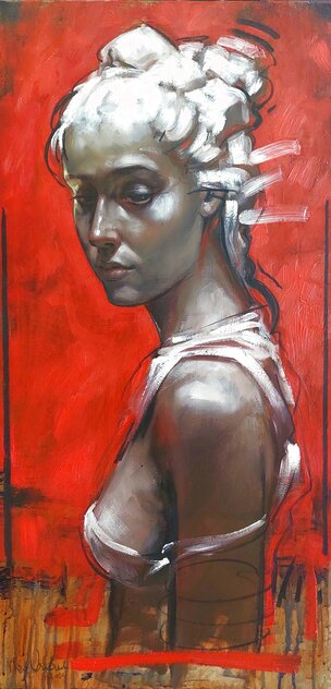 Portrait of a Woman 2024 31x16 Oil on Canvas Original Painting by Nico Vrielink Portrait of a Woman 2024 31x16 Oil on Canvas Original Painting by Nico Vrielink