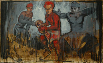 Dance for the Spirits, Keep on Walking 51x31 Super Huge Original Painting - Nico Vrielink Dance for the Spirits, Keep on Walking 51x31 Super Huge Original Painting - Nico Vrielink