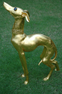 Good Dog Wood/Bronze Sculpture 34 in Sculpture - Nico Vrielink Good Dog Wood/Bronze Sculpture 34 in Sculpture - Nico Vrielink
