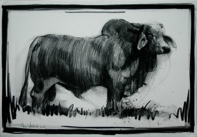 Bull 2008  27x39 Works on Paper (not prints) by Nico Vrielink