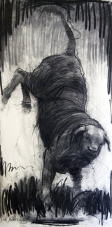 Riding Bull 2013 78x39 Drawing - Nico Vrielink Riding Bull 2013 78x39 Drawing - Nico Vrielink