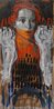 Portrait of a Woman 2011 78x39 - Mixed Media on Canvas - Huge Mural Size Original Painting by Nico Vrielink - 1