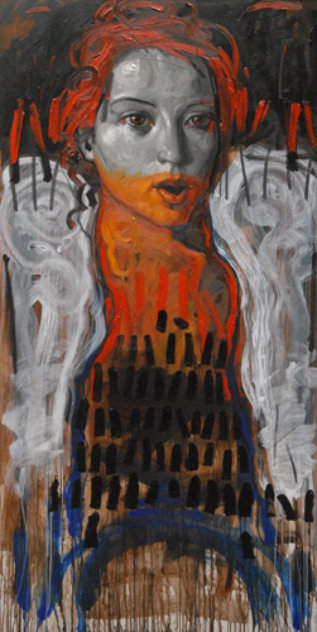 Portrait of a Woman 2011 78x39 Huge Original Painting by Nico Vrielink