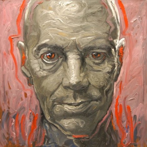 Portrait of a Friend 2011 47x47 Original Painting - Nico Vrielink