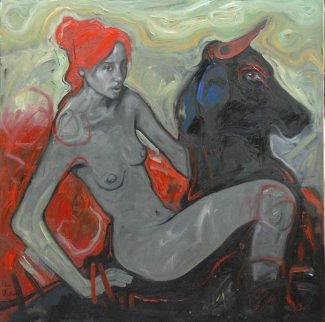 All the Things I Should Tell You About Me And My New Wife 47x47 2012 Original Painting - Nico Vrielink All the Things I Should Tell You About Me And My New Wife 47x47 2012 Original Painting - Nico Vrielink