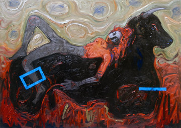 Me And My Girl 2011 59x78 Original Painting - Nico Vrielink Me And My Girl 2011 59x78 Original Painting - Nico Vrielink