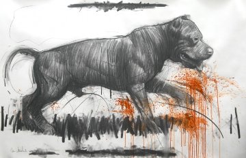 Nice Doggy 2014 (Pit Bull) 37x59 Original Painting - Nico Vrielink Nice Doggy 2014 (Pit Bull) 37x59 Original Painting - Nico Vrielink
