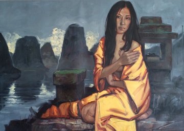 Shanghai Girl 2011 39x59 Super Huge Original Painting - Nico Vrielink Shanghai Girl 2011 39x59 Super Huge Original Painting - Nico Vrielink